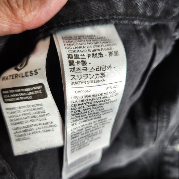 Levi's 94 Baggy Jeans Womens Plus Size 16W Black Stonewash Mid Rise Straight Leg - Picture 9 of 11